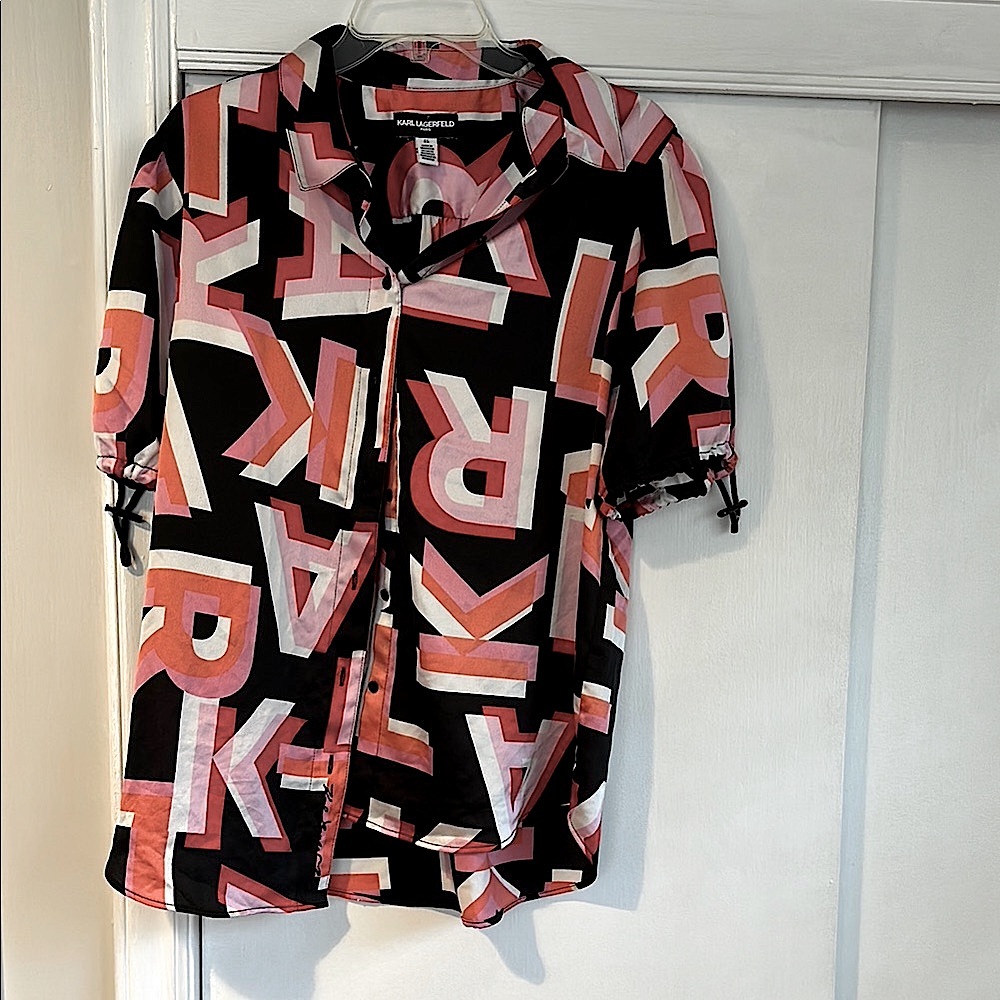 Karl Lagerfeld Red and Black Graphic Shirt